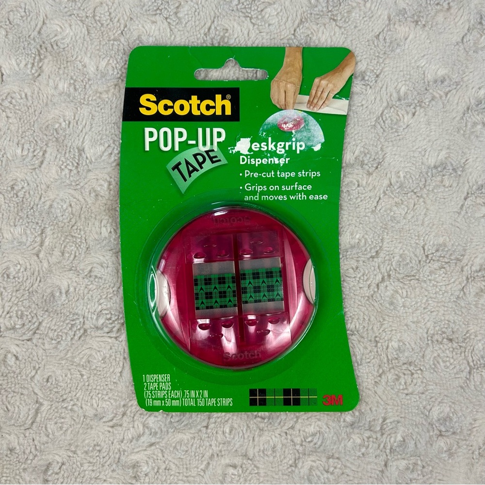 Scotch Pop Up Tape Deskgrip Dispenser Pink 150 Strips